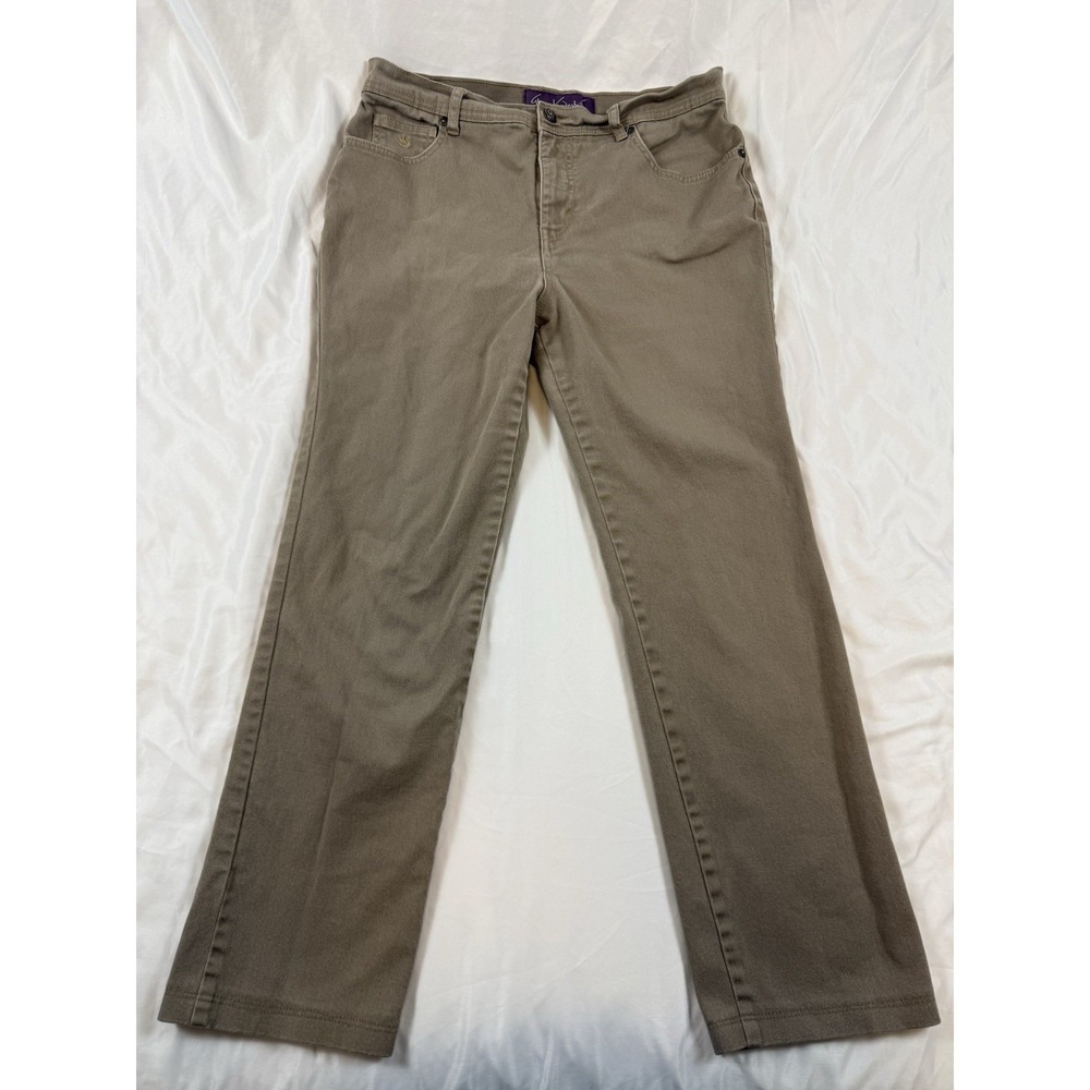 Gloria Vanderbilt Amanda Jeans Womens 12 Khaki Tan Straight Leg 30x25 Mid Rise